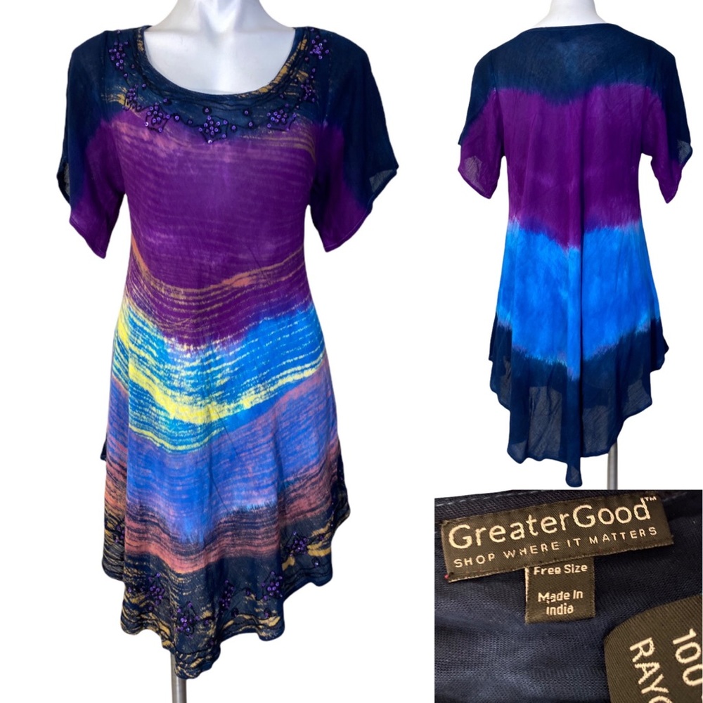 Greater Good multicolor tunic dress boho chic